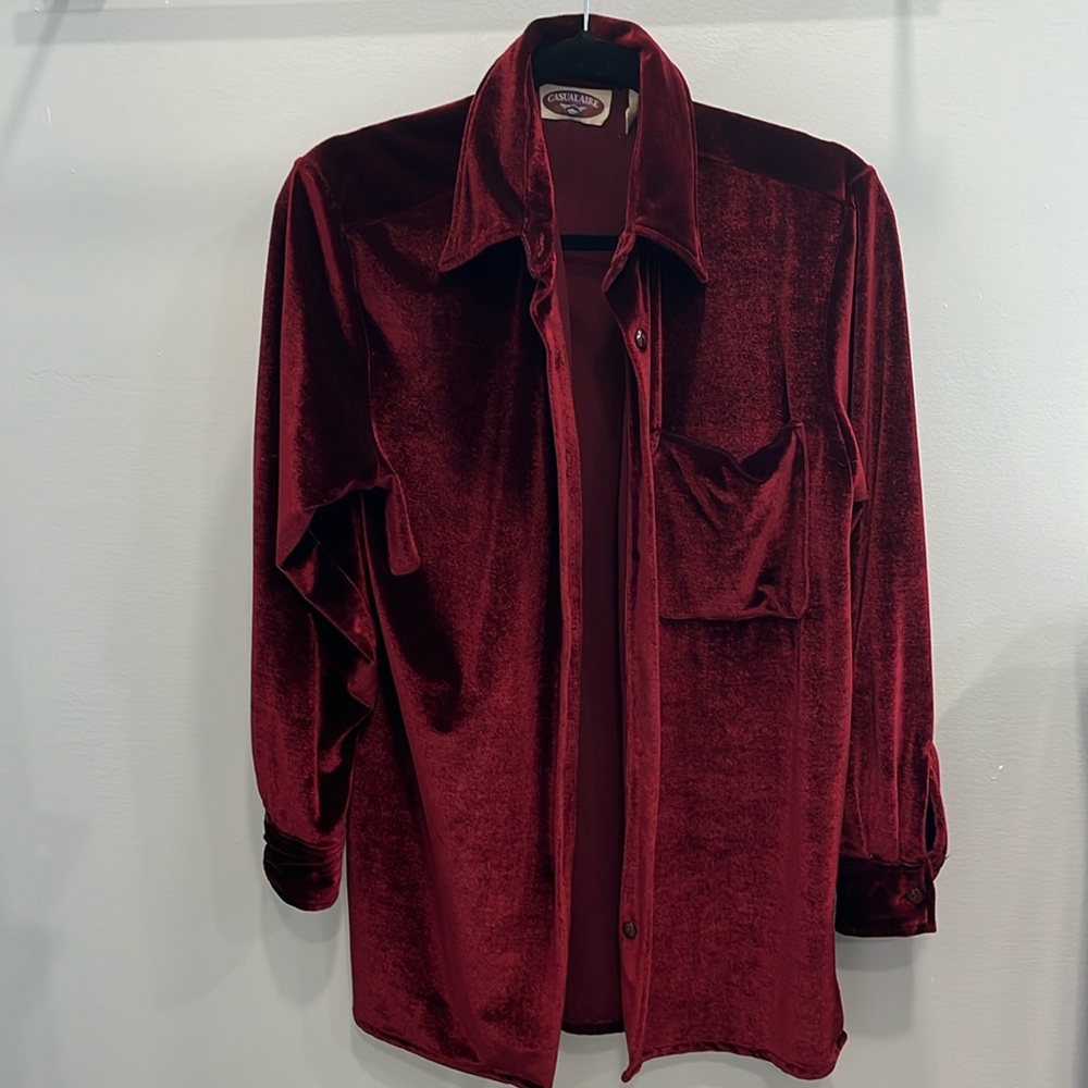 CASUALAIRE vintage velvet collared button down